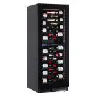 VITRINE RÉFRIGÉRÉE POUR VIN - Mod EY160I2VD NL - Ventilée - Température +2°/+12°C / +12°/+20°C - 1 porte en verre - Structure en tôle peinte en noir - Capacité brute de 382 L - Puissance 130 W - Alimentation 220/50Hz monophasée - Dimensions cm L 59,5 x P 