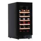 VITRINE RÉFRIGÉRÉE POUR VIN - Mod EY37I1VD NL - Ventilée - Température +2°/+20°C - 1 porte en verre - Structure en tôle peinte en noir - Capacité brute de 88 L - Puissance 80 W - Alimentation 220/50Hz monophasée - Dimensions cm L 38 x P 57,3 x H 82