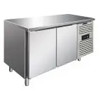 TABLE RÉFRIGÉRÉE EN ACIER INOX AISI 304 - FROID VENTILÉ - Mod CXF2100BT - GASTRONORM 1/1 (53 x 32,5 cm) - 2 PORTES - CAPACITÉ 313,5 L - TEMPÉRATURE -18°/-22°C - Dim L 136 x P 70 x h 86 cm