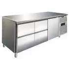 TABLE RÉFRIGÉRÉE EN ACIER INOXYDABLE AISI 304 - VENTILÉE - Mod CXF3140TN - GASTRONORM 1/1 (53 x 32,5 cm) - 1 PORTE RÉFRIGÉRÉE - 4 TIROIRS RÉFRIGÉRÉS - CAPACITÉ 358 L - TEMPÉRATURE -2°/+8°C - Dimensions cm L 179,5 x P 70 x H 86