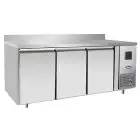 TABLE RÉFRIGÉRÉE AVEC DOSSERET EN ACIER INOX - SNACK - FROID VENTILÉ - Mod.EPF3471GR-SB-304T - 3 PORTES - CAPACITÉ 360 L - TEMPÉRATURE -17°/-22°C - Dim. L 179,5 x P 60 x h 95 cm - Norme CE