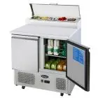 SALADETTE RÉFRIGÉRÉE POUR PRÉPARATION SALADES TN EN ACIER INOX AISI 304 - Mod. ESL3832GR - FROID STATIQUE - GASTRONORM 1/1 (53 x 32,5 cm) - 2 PORTES RÉFRIGÉRÉES - TEMPÉRATURE -2°/+8°C - Dim. L 90 x P 70 x h 94,7 cm - Norme CE