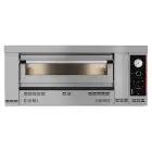 FOUR À GAZ MÉCANIQUE POUR PIZZA - Mod HN 9 - 1 chambre - Surface de cuisson en briques réfractaires - Dimensions de la chambre cm L 105 x P 105 x 15 H - Nombre de pizzas 9 (Ø 30/34 cm) - Puissance 29 kW - Norme CE