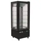 Vitrine réfrigérée vertical en tôle peinte - Mod G-LDC65LB - Ventilé - Capacité Lt 431 - Verre sur 4 côtés - Température -18°/-22°C - Dimensions cm L 65 x P 65 x H 195