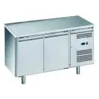 TABLE RÉFRIGÉRÉE EN ACIER INOX AISI 201 - POUR SNACK - VENTILÉ - Mod. G-SNACK2100TN-FC - CAPACITÉ BRUTE 159 Lt - N. 2 PORTES - Température -2°/+8°C - Dim. 136x60x85 cm - Norme CE