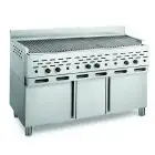 GRILLE PIERRE DE LAVE - MOD. 2100/R3M - VERSION MONOBLOC SUR MEUBLE  - PUISSANCE Kw/h 33,78 - ALIMENTATION MÉTHANE - GPL - DIM. Cm L 130 x P 70 x h 85 - NORME CE