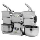 RÂPE - MOD. GRAGD3 - DOUBLE RÂPE - Alimentation V 230/400/50Hz TRIPHASE  - PUISSANCE Kw 0,75 (1,0 Hp) - PRODUCTION HORAIRE 70 Kg x2 - DIM. 22 x 54 x h38 cm - NORME CE