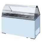 VITRINE À GLACE - Mod KEG 7 - TEMPÉRATURE -13°/-23° C - CAPACITÉ Lt 381 - DIMENSIONS cm L 130,5 x P 63,5 x H 124 - POIDS Kg 105 - NORME CE