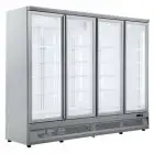 PRÉSENTOIR RÉFRIGÉRÉ POUR BOISSONS - VENTILÉ - Mod. OT250VP4 - CAPACITÉ Lt 2060 - N. 4 PORTES VITRÉES - TEMPÉRATURE 0°/+10°C - DIM. cm L 250,8 x P 71 x H 199,7 - NORME CE