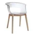 FAUTEUIL NATUREL MISS B ANTICHOC - MOD. 2800 - COQUE EN POLYCARBONATE - CADRE EN HÊTRE NATUREL - À USAGE INTERNE - À ASSEMBLER - DIM. cm L 58 x P 60 x H 77 - NORME CE