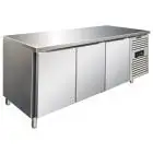 TABLE RÉFRIGÉRÉE EN ACIER INOX AISI 304 - SPÉCIAL PÂTISSERIE - FROID VENTILÉ - Mod PXF3100TN - 3 PORTES - CAPACITÉ 635 L - TEMPÉRATURE +2°/+8°C - Dim L 202 x P 80 x h 86 cm