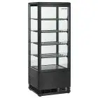 VITRINE RÉFRIGÉRÉE VERTICALE NOIRE POUR BOISSONS - Mod. RC98B - Température +2°/+12°C - Capacité 98 litres - Alimentation monophasée V230/1 - Puissance 180 W - Dimensions cm L 42,8 x P 38,6 x H 111 - Poids 38 kg
