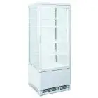 VITRINE RÉFRIGÉRÉE VERTICALE BLANCHE POUR BOISSONS - Mod. RC98W - Température +2°/+12°C - Capacité 98 litres - Alimentation monophasée V230/1 - Puissance 180 W - Dimensions cm L 42,8 x P 38,6 x H 111 - Poids 38 kg
