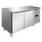 TABLE RÉFRIGÉRÉE EN ACIER INOX AISI 304 - FROID VENTILÉ - Mod SNACK 2100 BTF - 2 PORTES - CAPACITÉ 260,3 L - TEMPÉRATURE -18°/-22°C - Dim L 136 x P 60 x h 86 cm