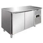 TABLE RÉFRIGÉRÉE EN ACIER INOX AISI 304 - FROID VENTILÉ - Mod SNACK 2100 TNF - 2 PORTES - CAPACITÉ 260,3 L - TEMPÉRATURE -2°/+8°C - Dim L 136 x P 60 x h 86 cm