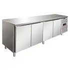 TABLE RÉFRIGÉRÉE EN ACIER INOX AISI 304 - FROID VENTILÉ - Mod SNACK 4100 BTF - 4 PORTES - CAPACITÉ 511 L - TEMPÉRATURE -18°/-22°C - Dim L 223 x P 60 x h 86 cm