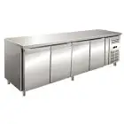 TABLE RÉFRIGÉRÉE EN ACIER INOX AISI 304 - VENTILÉE - Mod UOCEM4100TN - 4 PORTES - CAPACITÉ 511 L - TEMPÉRATURE -2°/+8°C - Dimensions cm L 223 x P 60 x H 86 - Norme CE