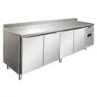 TABLE RÉFRIGÉRÉE AVEC DOSSERET EN ACIER INOX AISI 304 - FROID VENTILÉ - Mod SNACK 4200 BTF - 4 PORTES - CAPACITÉ 511 L - TEMPÉRATURE -18°/-22°C - Dim L 223 x P 60 x h 96 cm