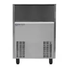 MACHINE À GLAÇONS PLEINS AVEC SYSTÈME À ASPERSION - Mod SS 95 - TYPE DE GLAÇON M/L - GLAÇON 22/40 g - PRODUCTION AVEC MOTEUR À AIR JUSQU’À 82 kg/24h - PRODUCTION AVEC MOTEUR À EAU JUSQU’À 81 kg/24h - Dim L 64,5 x P 64,5 x H 87 cm