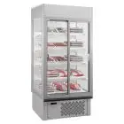 PRÉSENTOIR MURAL RÉFRIGÉRÉ POUR CHARCUTERIE ET LAITAGES - MOD SUPER SUNNY 14 GLASS - CAPACITÉ DE 940 LITRES - TEMPÉRATURE 0°/+10°C - VENTILÉ - DIMENSIONS cm L 133,5 x P 73,7 x 198,7 H - Norme CE