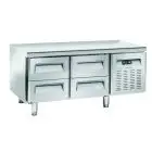 Table réfrigérée en acier inox - Mod UGN 2140 - Froid ventilé - 4 tiroirs - Capacité 181 L - Température -2°/+8°C - Dimensioni L 136,7 x P 70 x h 65 cm