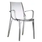 CHAISE VANITY - MOD. 2654 - STRUCTURE EN POLYCARBONATE, AVEC ACCOUDOIRS - POUR USAGE À L’INTÉRIEUR ET À L’EXTÉRIEUR – EMPILABLE –  DIM. L 57 x P 55 x H 88 cm - NORME CE