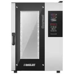 FOUR Â GAZ COMBINÉ À CONVECTION ET VAPEUR AVEC CONTRÔLE NUMÉRIQUE - Cod. GOURMET 1011G - CONVIENT POUR GAZTRONOMIE - Capacité plaques n. 10 GN 1/1 (cm 32,5x53) - Puissance kW 15 -Voltage230 V 50/60 Hz MONOPHASE - Température max °C 270 - Brûleur turbo cat