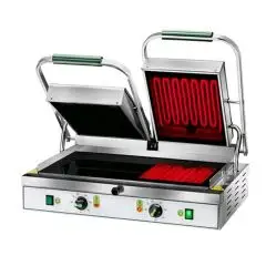 PLAQUE EN VITROCÉRAMIQUE ÉLECTRIQUE - Mod. PV 50L - Plaque double lisse - Plan de cuisson: cm 55x30 - Puissance 3400 W - 230V Monophasé - 230/400 V triphasé - Norme CE