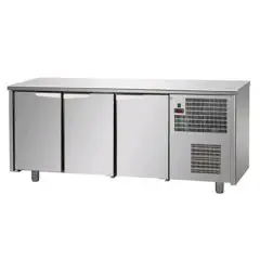 TABLE RÉFRIGÉRÉE EN ACIER INOX AISI 304 - Mod. UG03M60 - VENTILÉ - N. 3 PORTES - TEMPÉRATURE 0°/+10°C - Dim. 191x60xh85/92 cm - Norma CE