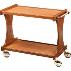 CHARIOT DE SERVICE EN BOIS2 NIVEAUX - MOD. CL2001 - Structure en bois feiulleté de bouleau - Niveaux en mélamine - Dim. 106x55xh85 cm