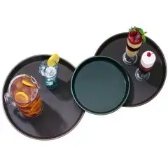 PLATEAUX RONDES EN POLYPROPYLÈNE, SÛRFACE ANTIDÉRAPANTE