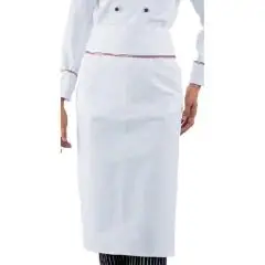TABLIER DE CUISSON RONDIN ITALY - MOD. 114410 - 100% COTON - DIMENSIONS cm. 95x70 - COULEUR BLANCHE AVEC LOGO DE LANYARD ITALIE