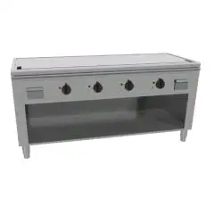 CUISINIÈRE  TEPPANYAKI ÉLECTRIQUE 4 ZONES DE CUISSON  - MOD. VGP4160G -  Construite exclusivement sur mesure - Compartiment ouvert - Plaque de cuisson en chrome dure poli - Chemin de câble périmétrique - Puissance électrique kW  21,6 (4x5,4 kW) - Voltage 