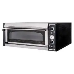 FOUR ÉLECTRIQUE MÉCANIQUE À PIZZA- Mod. SUPERIOR XL4 GLASS - N. 1 chambre - Porte en verre - Plan réfractaire ou Voutte et plancher en réfractaire ou chambre entièrement réfractaire - Dim.  chambre 72 x 72 x 14 h - N. Pizzas 4 (Ø cm 35) - Puissance 6 Kw -