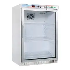 ARMOIRE RÉFRIGÉRÉE EN TÔLE PEINTE ET ABS - STATIQUE - ECO - Mod. G-ER200G - N. 1 PORTE EN VERRE - CAPACITÉ 130 LT - Température +2º/+8ºC - Dim. 60x58,5x85,5 cm - Norme CE