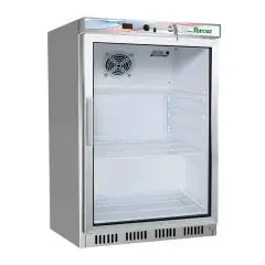 ARMOIRE RÉFRIGÉRÉE EN ACIER INOX AISI 430 ET ABS - STATIQUE - ECO - Mod. G-ER200GSS - N. 1 PORTE EN VERRE - CAPACITÉ 130 LT - Température +2º/+8ºC - Dim. 60x58,5x85,5 cm - Norme CE