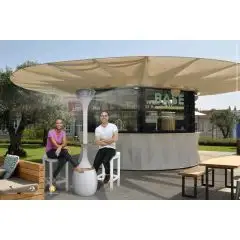 NEBULIZZATORE E RISCALDATORE PER ESTERNO - MOD. MONTECRISTO - PUNTO LUCE DEDICATO - RISCALDATORE A RESISTENZA - ABBASSA LA TEMPERATURA QUANDO FA TROPPO CALDO - TIENE LONTANO INSETTI E ZANZARE - POTENZA W 1500 - BASE DI APPOGGIO - Dim. Cm. Ø 50 x h 215 - N