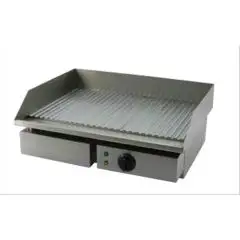 PLANCHA ÉLECTRIQUE DE COMPTOIR - Mod. GHN 55R - Surface nervuré - Plan de cuisson 55x35 cm - Puissance kW 3 - Alimentation monophasé - Dim.55 x 49,5 x h 24,5 cm - Norme CE