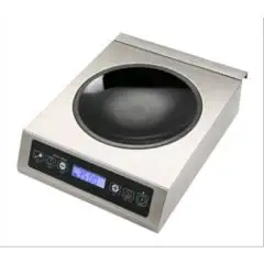 PLAQUE À INDUCTION WOK - Mod. INDW 350 K - Plaque en vitrocéramique - Écran à LED - Surface inductive 140 mm ÷ 220 mm - Puissance kW 3,5 - Alimentation monophasé - Dim.34 x 44 xh 11,5 cm - Norme CE