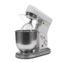 BATTEUR MÉLANGEUR PLANÉTAIRE avec tête relevable - mod. GO107 - Variateur électronique de vitesse - Acier inox AISI 304 - Alimentation 230 V monophasée - Capacité cuve 7,5 L - Puissance 325 W - Norme CE