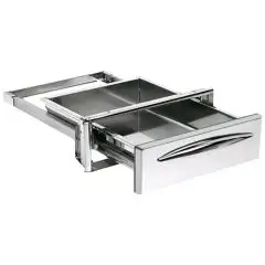 TIROIR DE SERVICE EN ACIER INOXYDABLE - Ligne ICE - Mod. IC CS P40 - Coins arrondis - Trou de paillasse cm L 35 x 14 H - Profondeur du tiroir cm 44,4
