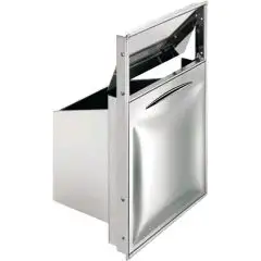 VIAVAI TRÉMIE À DÉCHETS EN ACIER INOXYDABLE (couvercle basculant) - Ligne ICE - Mod. IC TRR 70 VV - Conteneur intérieur amovible - Trou de table cm L 44 x 70 H