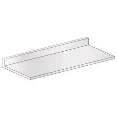 PLAN EN ACIER INOX POUR DOSSERET COMPTOIR - Mod PAIRB634/100 - HAUTEUR DOSSERET cm 10 - DIM. Cm L 100 x P 63 x h 13,1 (plan avec dosseret) - NORME CE