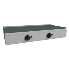 PLAQUE À PIADINA ÉLECTRIQUE  - Mod. RA6EKBB - Plan de cuisson en acier inox -  2 zones de cuisson - Puissance 4,4 kW - Alimentation monophasée  230V/1/50Hz - Dim. L 102 x P 53 x H 25,5 cm - Norme CE