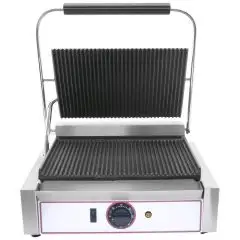 PLAQUE ÉLECTRIQUE EN FONTE - Mod. RM 1 - Plaque simple nervurée - Plan cuisson 22,5x23 cm - Puissance 1,8 kW - Alimentation monophasée - Dimensions L 43 x P 31 x h22 cm - Norme CE