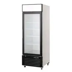 ARMOIRE RÉFRIGÉRÉE EN ACIER - Mod. MCF8714GR - FROID VENTILÉ - CAPACITÉ 610 L - 1 PORTE VITRÉE - TEMPÉRATURE 0°/+8°C - Dim. L 68,5 x P 80,5 x h 206,5 cm - Norme CE