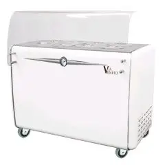 CONSERVATEUR, CONGELATEUR À GLACE COFFRE - MOD. VIA VENETO 8C - CAPACITÉ LT. 350 - TEMPÉRATURE -5°/-20°C - Dim. Cm. L 131,8 x P 69 x h 98,4 - Couverture transparente incluse - Norme CE