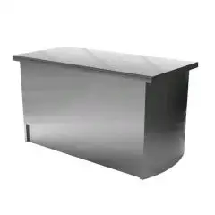 Îlot neutre central avec panneaux latéraux   - Structure en inox  finissage en scotch brite