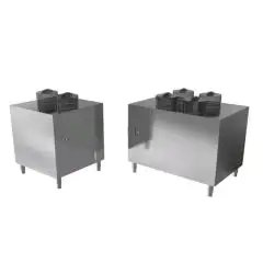 Distributeur et porte assiettes  2/4 colonnes - Structure en inox  finissage en scotch brite