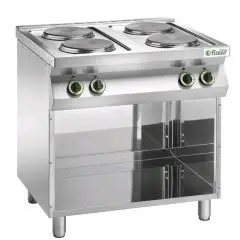CUISINIÈRE ÉLECTRIQUE 4 PLAQUES - MOD CC74P - Plaque encastrée - Puissance kW 10,4 - Dimensions cm L 80 x P 70 x H 90 - Norme CE